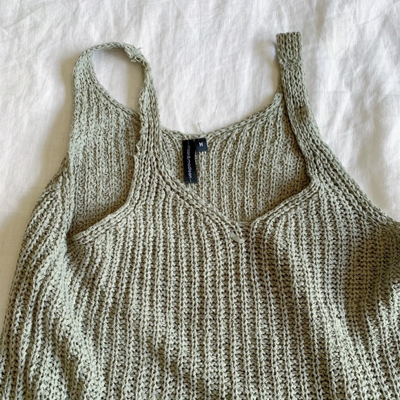 Sage Green Knit Tank Top - Picture 3 of 3